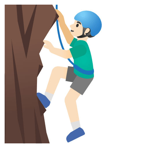 Man Climbing Light Skin Tone Emoji from Noto Emojis Set
