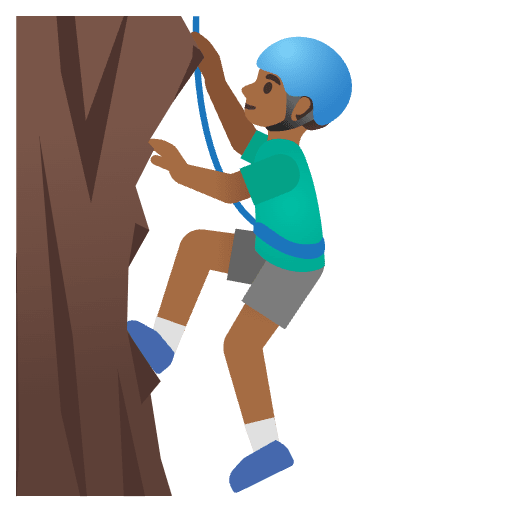 Man Climbing Medium Dark Skin Tone Element from Noto Emojis Set