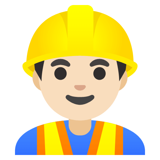 Man Construction Worker Light Skin Tone Element from Noto Emojis Set