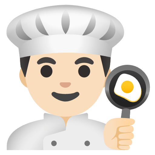Man Cook Light Skin Tone Emoji from Noto Emoji Set