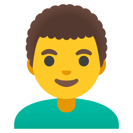 Man Curly Hair Emoji from Noto Emoji Set