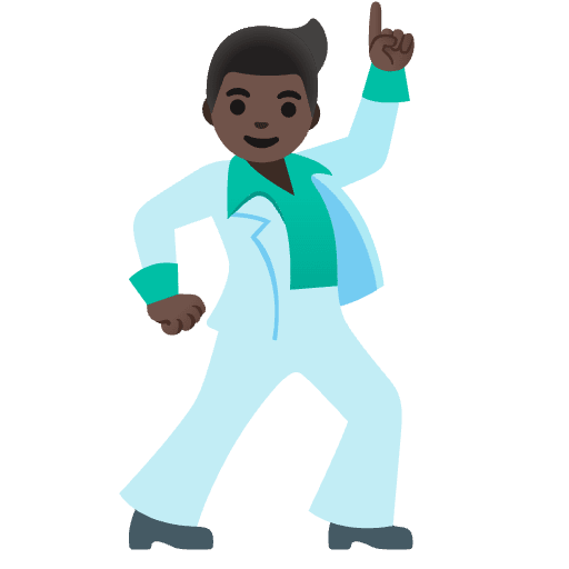 Man Dancing Dark Skin Tone Emoji from Noto Emoji Set