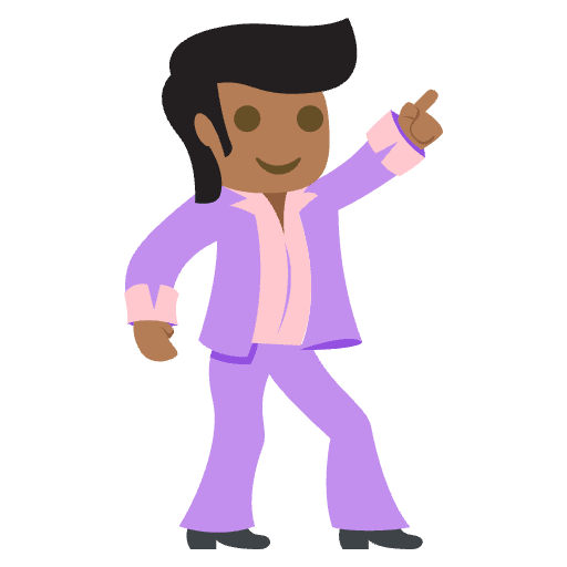 Man Dancing Medium Dark Skin Tone Element from EmojiTwo Colors Set