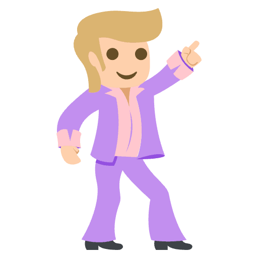 Man Dancing Medium Light Skin Tone Emoji from EmojiTwo Colors Set