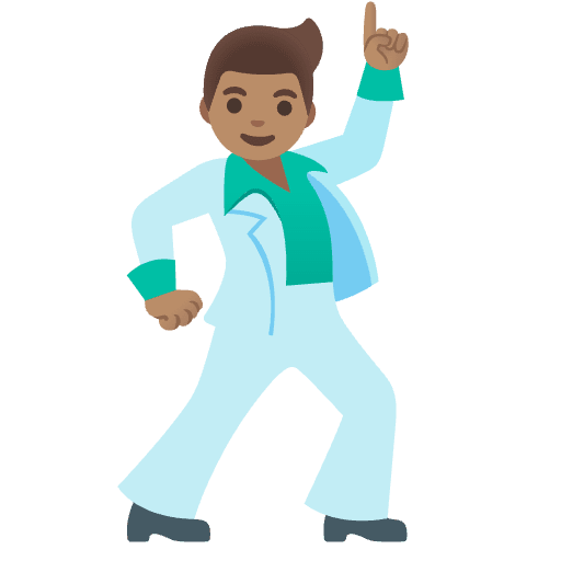 Man Dancing Medium Skin Tone Element from Noto Emojis Set
