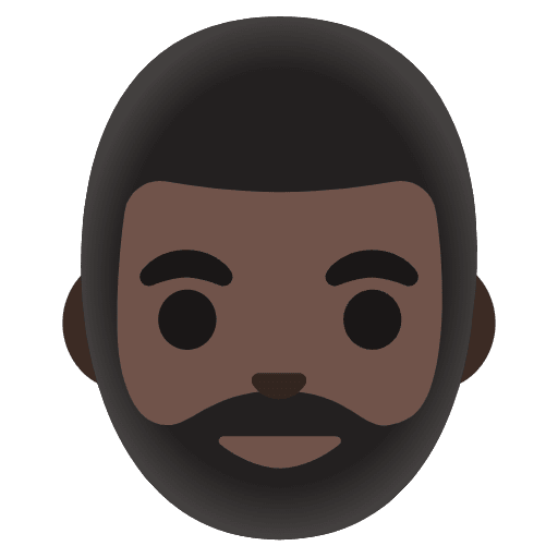 Man Dark Skin Tone Beard Emoji from Noto Emoji Set