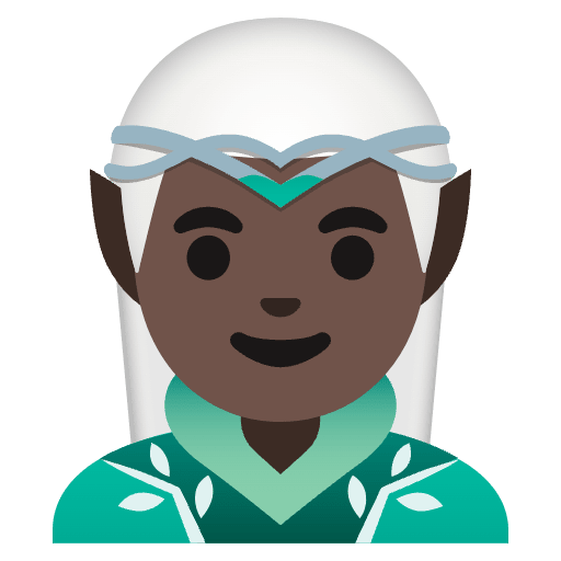 Man Elf Dark Skin Tone Element from Noto Emojis Set