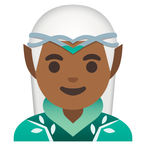 Man Elf Medium Dark Skin Tone Emoji from Noto Emoji Set