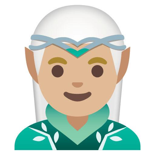 Man Elf Medium Light Skin Tone Emoji from Noto Emojis Set