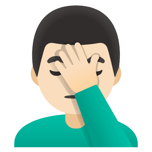 Man Facepalming Light Skin Tone Emoji from Noto Emojis Set