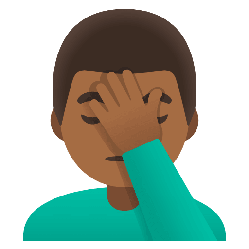 Man Facepalming Medium Dark Skin Tone Element from Noto Emojis Set