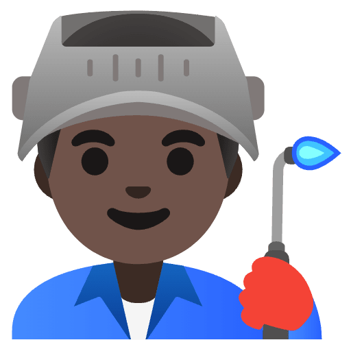 Man Factory Worker Dark Skin Tone Emoji from Noto Emoji Set