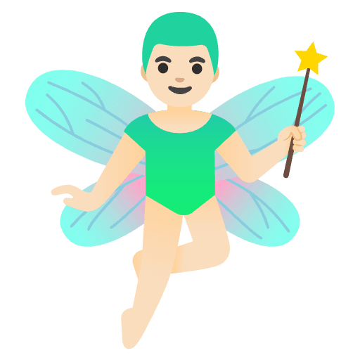 Man Fairy Light Skin Tone Emoji from Noto Emojis Set