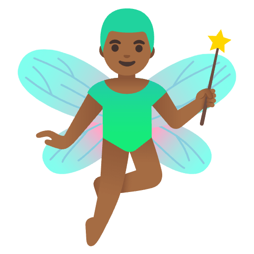 Man Fairy Medium Dark Skin Tone Emoji from Noto Emoji Set