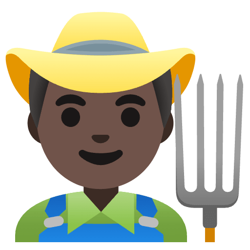 Man Farmer Dark Skin Tone Emoji from Noto Emojis Set