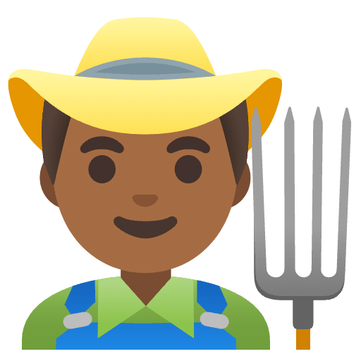 Man Farmer Medium Dark Skin Tone Element from Noto Emojis Set