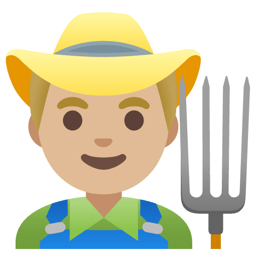 Man Farmer Medium Light Skin Tone Emoji from Noto Emojis Set