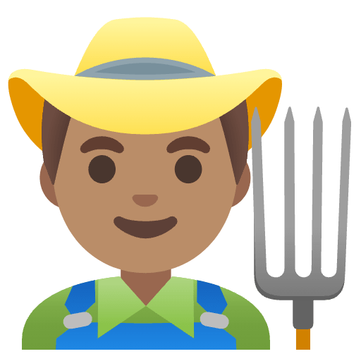 Man Farmer Medium Skin Tone Emoji from Noto Emojis Set