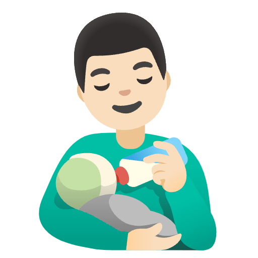 Man Feeding Baby Light Skin Tone Emoji from Noto Emojis Set