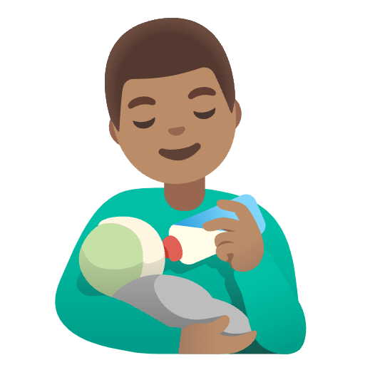 Man Feeding Baby Medium Skin Tone Element from Noto Emojis Set