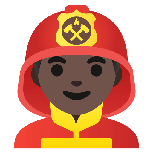 Man Firefighter Dark Skin Tone Emoji from Noto Emojis Set