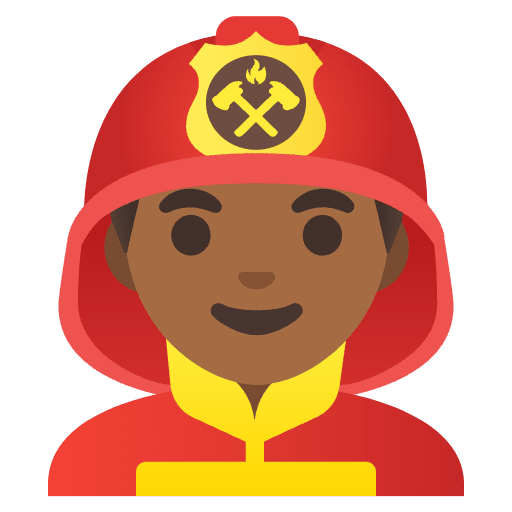 Man Firefighter Medium Dark Skin Tone Emoji from Noto Emojis Set