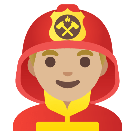 Man Firefighter Medium Light Skin Tone Emoji from Noto Emojis Set