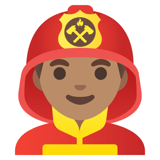Man Firefighter Medium Skin Tone Emoji from Noto Emojis Set