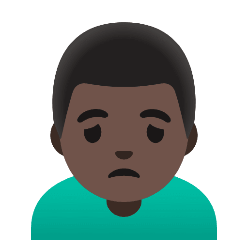 Man Frowning Dark Skin Tone Emoji from Noto Emoji Set