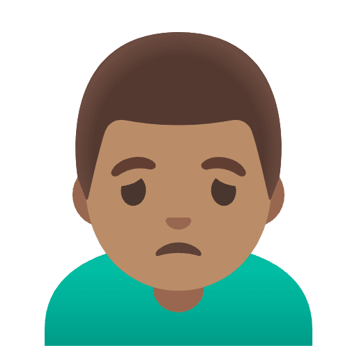 Man Frowning Medium Skin Tone Emoji from Noto Emojis Set