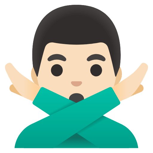 Man Gesturing No Light Skin Tone Emoji from Noto Emoji Set