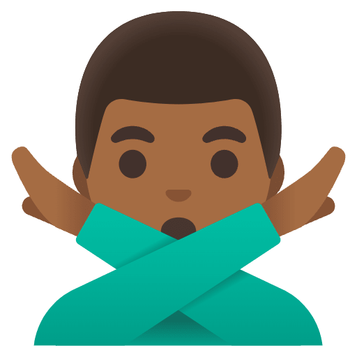 Man Gesturing No Medium Dark Skin Tone Emoji from Noto Emoji Set