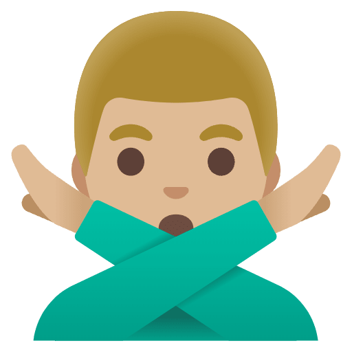 Man Gesturing No Medium Light Skin Tone Emoji from Noto Emoji Set