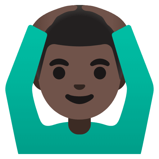 Man Gesturing Ok Dark Skin Tone Element from Noto Emojis Set