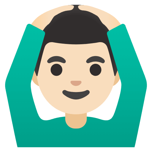 Man Gesturing Ok Light Skin Tone Element from Noto Emojis Set