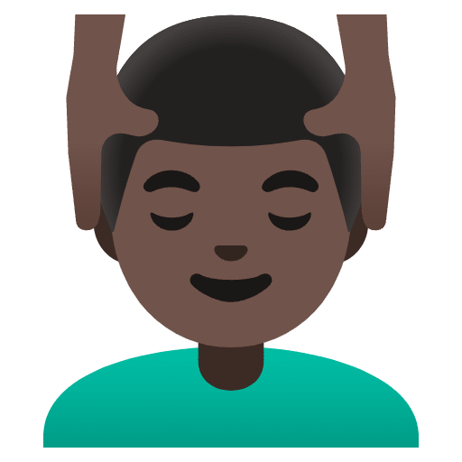 Man Getting Massage Dark Skin Tone Element from Noto Emojis Set