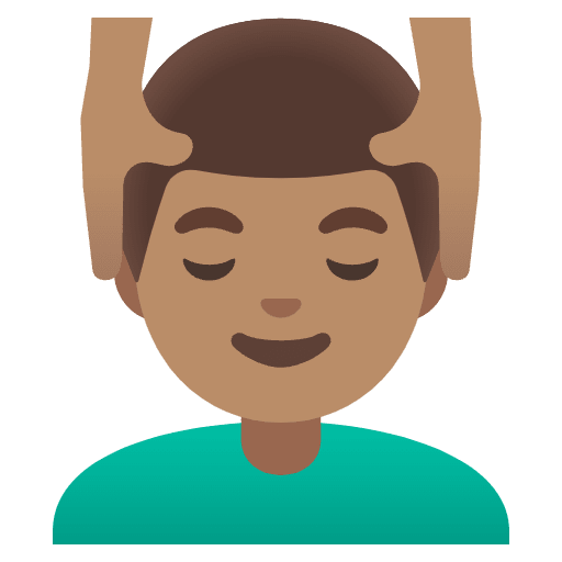 Man Getting Massage Medium Skin Tone Emoji from Noto Emojis Set