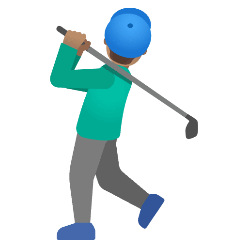 Man Golfing Medium Skin Tone Element from Noto Emojis Set