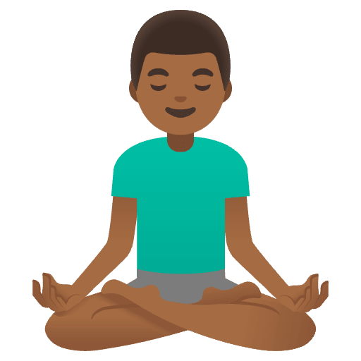 Man In Lotus Position Medium Dark Skin Tone Emoji from Noto Emojis Set