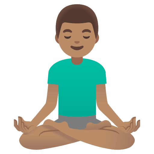 Man In Lotus Position Medium Skin Tone Emoji from Noto Emoji Set