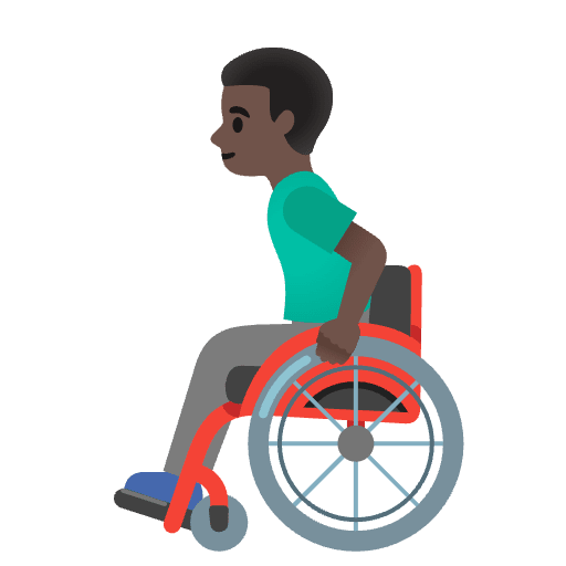 Man In Manual Wheelchair Dark Skin Tone Element from Noto Emojis Set