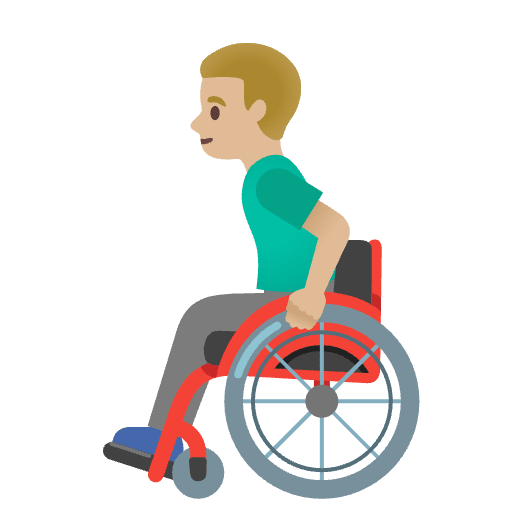 Man In Manual Wheelchair Medium Light Skin Tone Emoji from Noto Emojis Set
