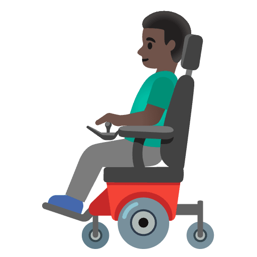 Man In Motorized Wheelchair Dark Skin Tone Element from Noto Emojis Set