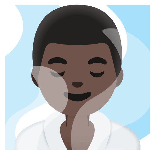 Man In Steamy Room Dark Skin Tone Emoji from Noto Emoji Set