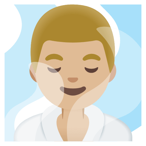 Man In Steamy Room Medium Light Skin Tone Emoji from Noto Emojis Set