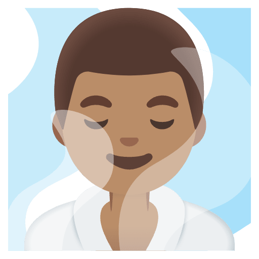 Man In Steamy Room Medium Skin Tone Emoji from Noto Emoji Set