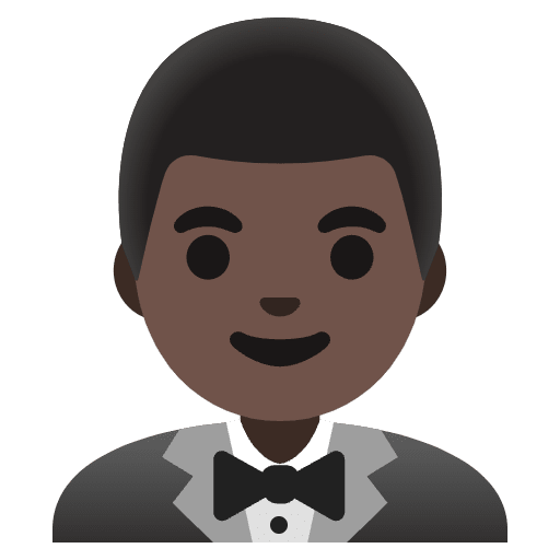 Man In Tuxedo Dark Skin Tone Emoji from Noto Emoji Set