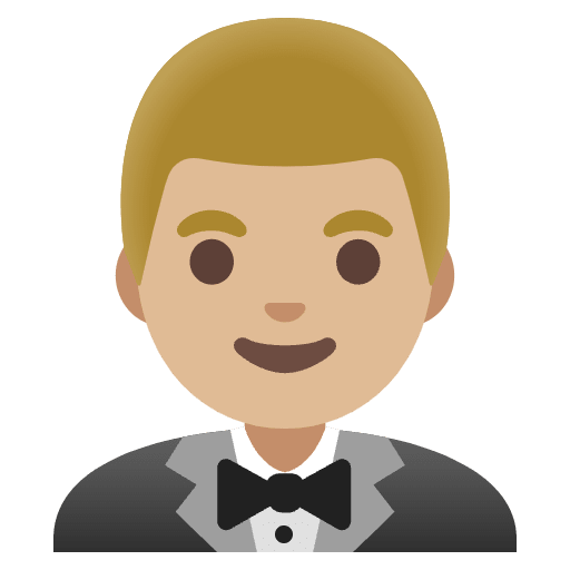 Man In Tuxedo Medium Light Skin Tone Emoji from Noto Emoji Set