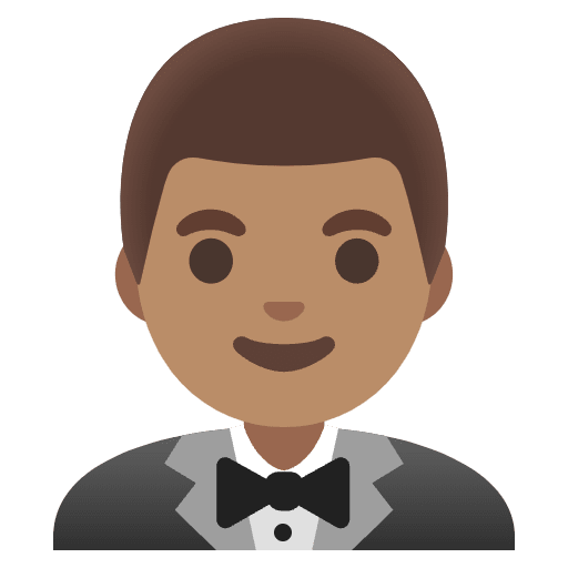 Man In Tuxedo Medium Skin Tone Emoji from Noto Emojis Set