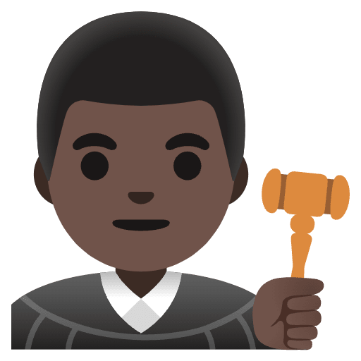 Man Judge Dark Skin Tone Emoji from Noto Emojis Set